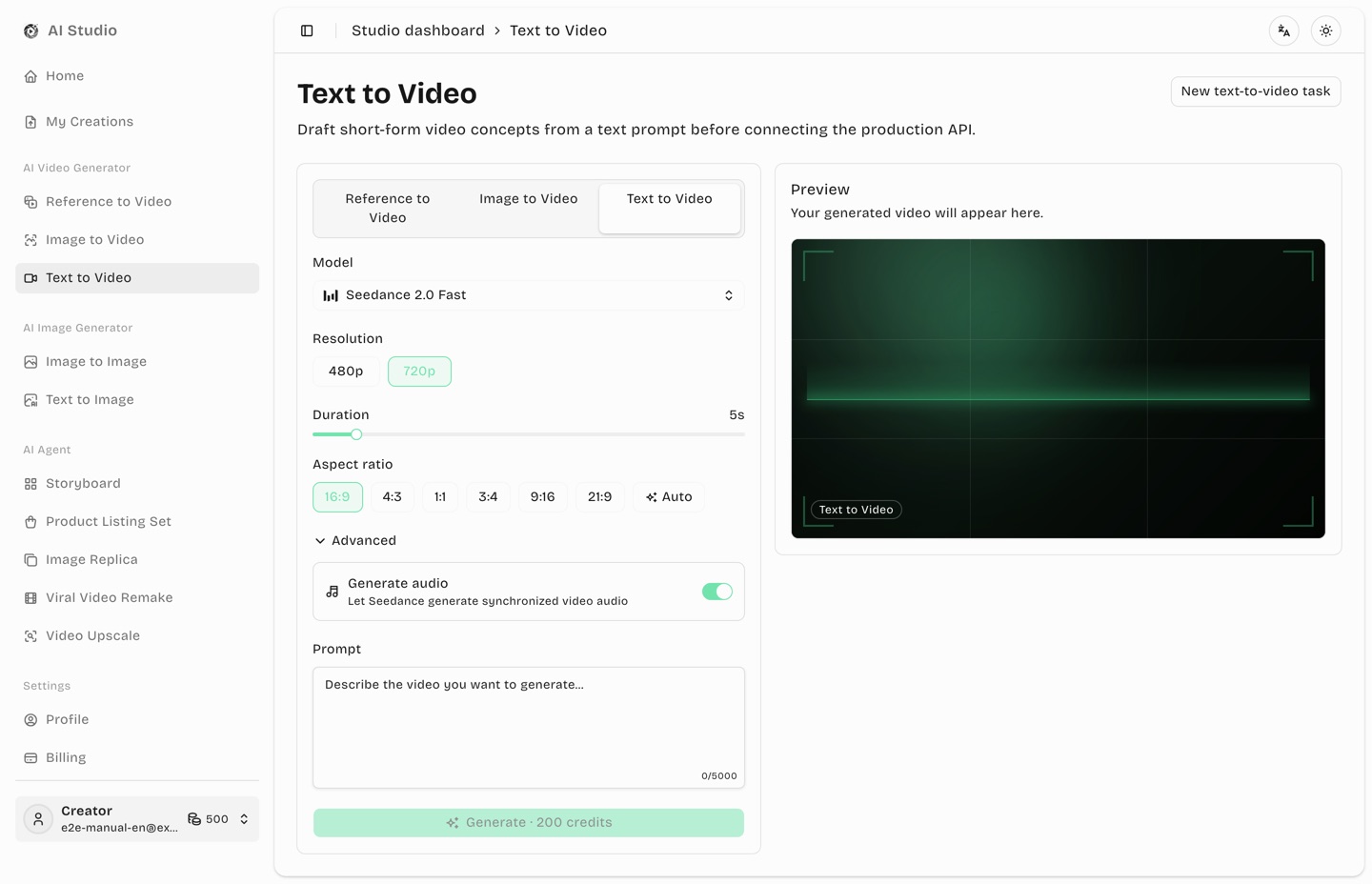 Video model dropdown